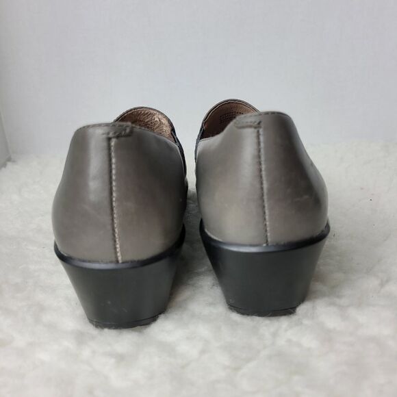 Dansko Jessica Women's Clog Size 6.5 Gray  Leather Slip On Wedge Shoes - Picture 9 of 9